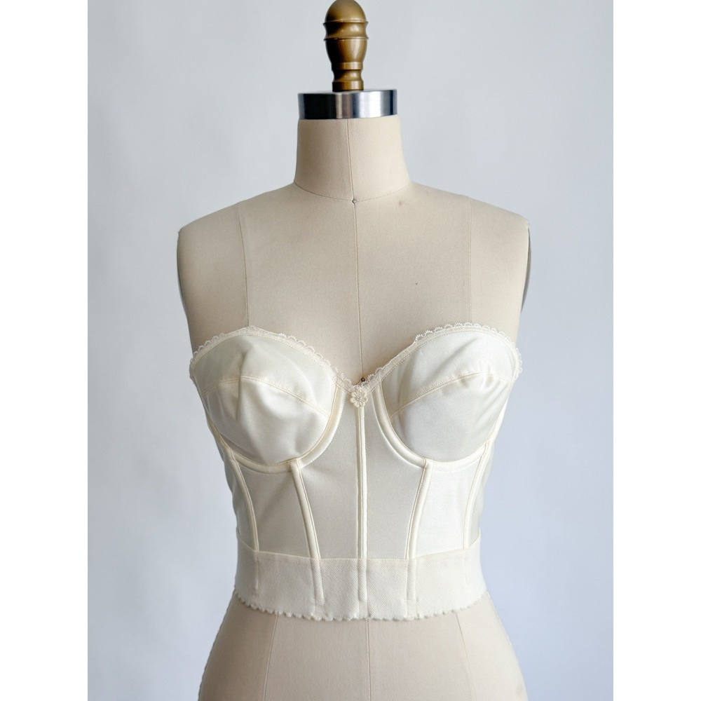 Bridal Wedding Dominique Longline Corset Bra 32C Ivory Strapless Bustier